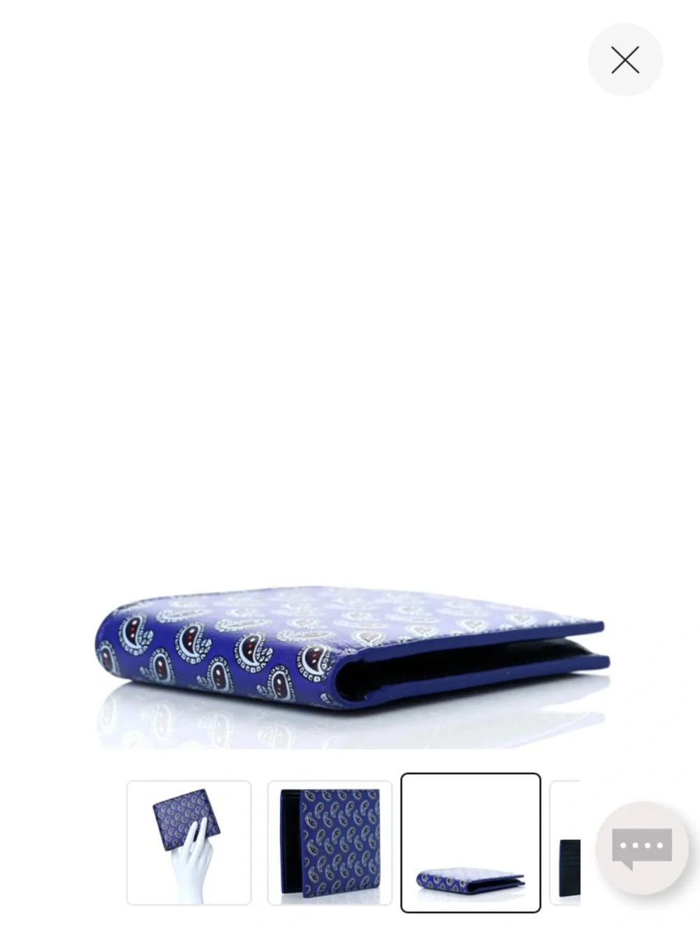 New Balenciaga Purple Leather Paisley Print Bi-fold Wallet